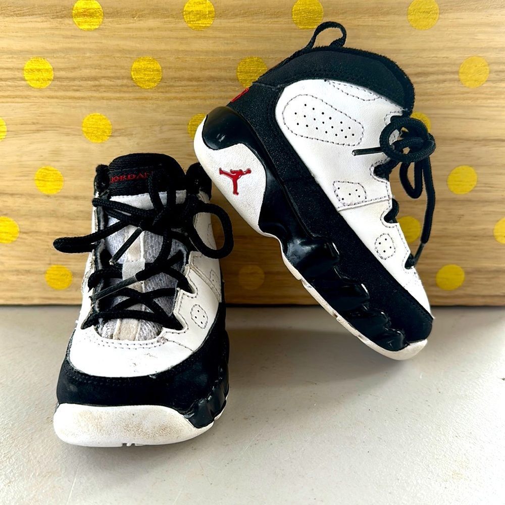 Nike Air‎ Jordan IX 9 White Black Red Retro Sz 6c